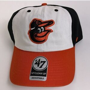 Baltimore Orioles '47 Clean Up Adjustable Hat Black White Orange MLB‎